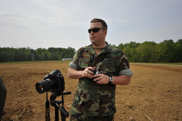 Photography and Imaging student Christopher Stoltz in Baghdad, Iraq in 2008. Photo courtesy Christopher Stoltz