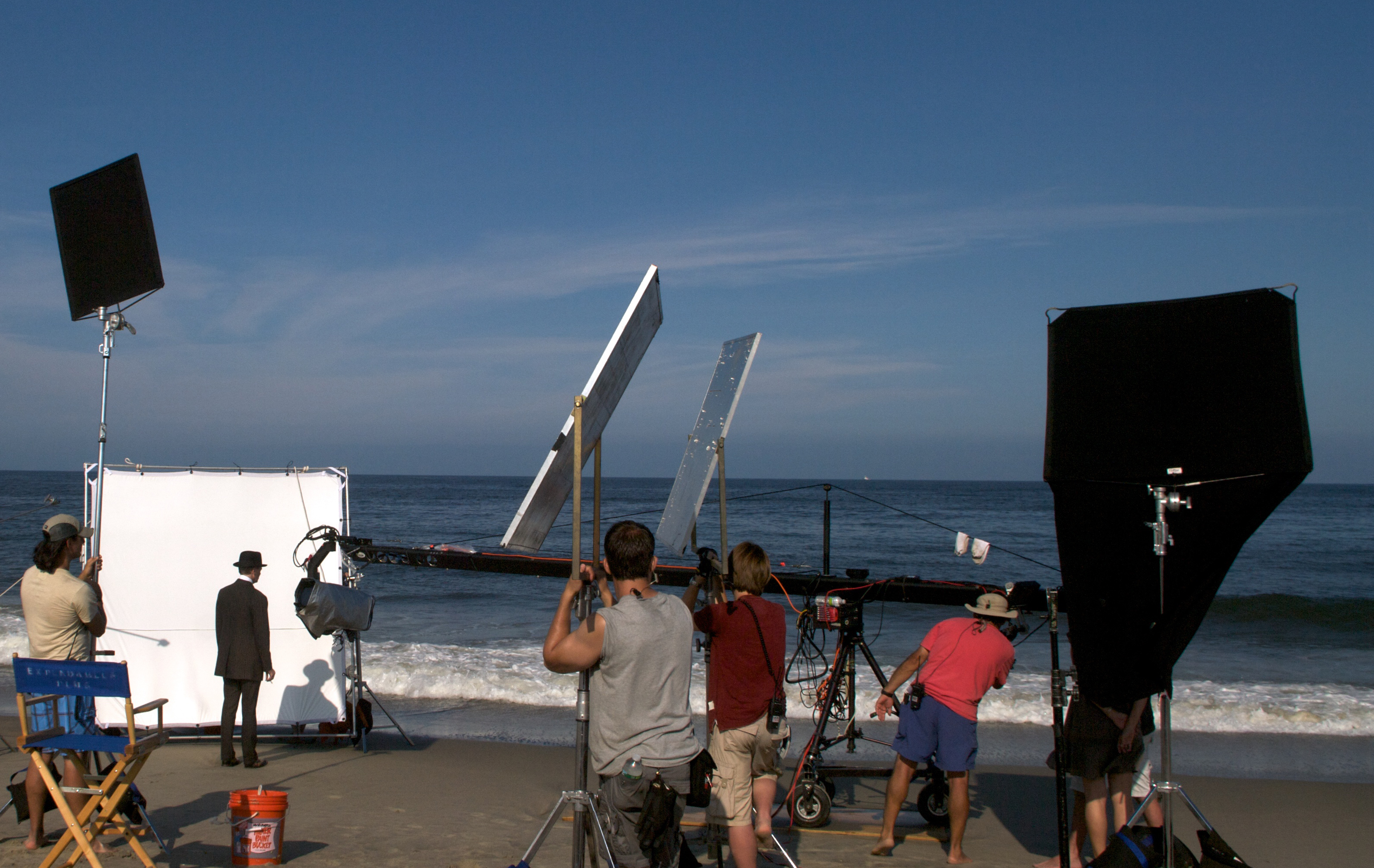 Photo of filming for the Imaginary Forces-created main title of HBO show "Boardwalk Empire"