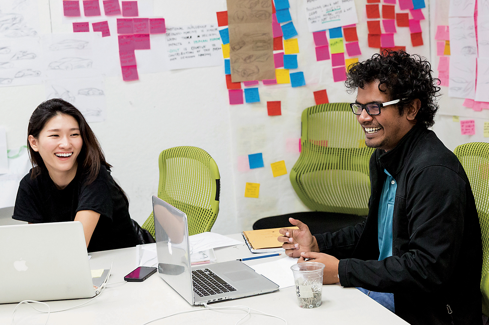 Graduate Transportation Systems and Design students Shinngaram Choi (left) and Kiran Jesudasan