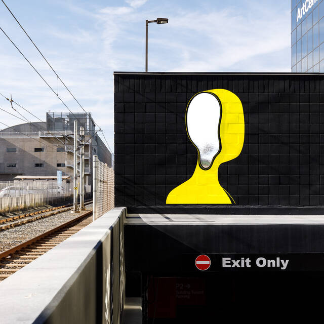 /Typography as Image installation on the 1111 S. Arroyo building parking garage