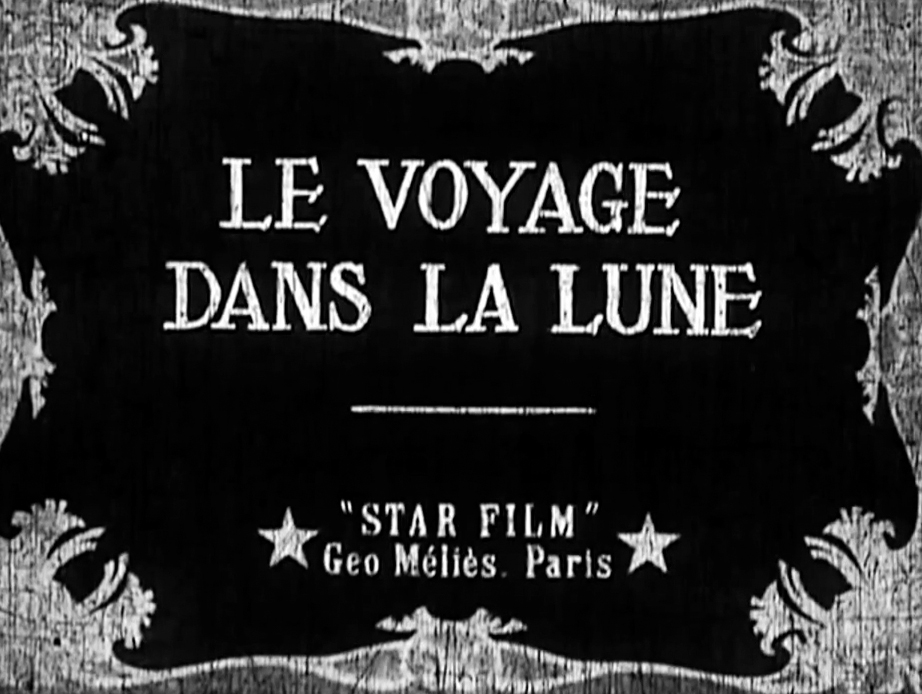 The title page from the silent film A Trip to the Moon by George Melies.