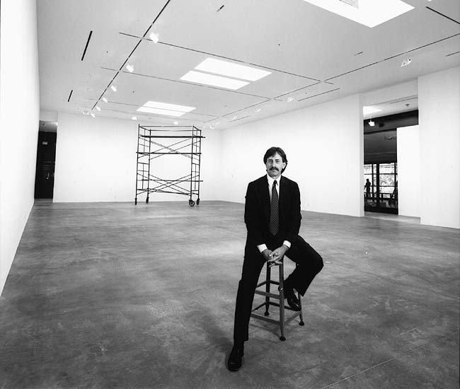 Stephen Nowlin at the Williamson Gallery in 1992, when construction was completed, photo by Steven A. Heller