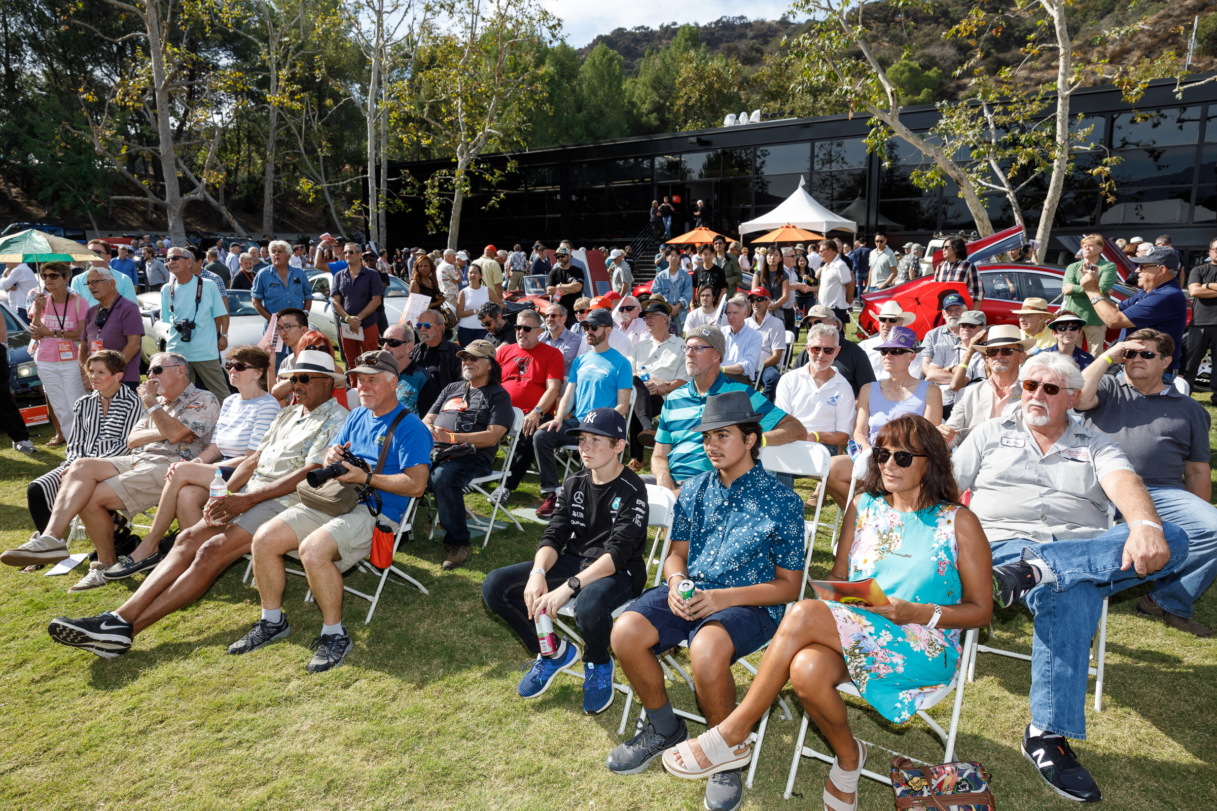 Photo of a large audience watching a panel at Car Classic 2018.