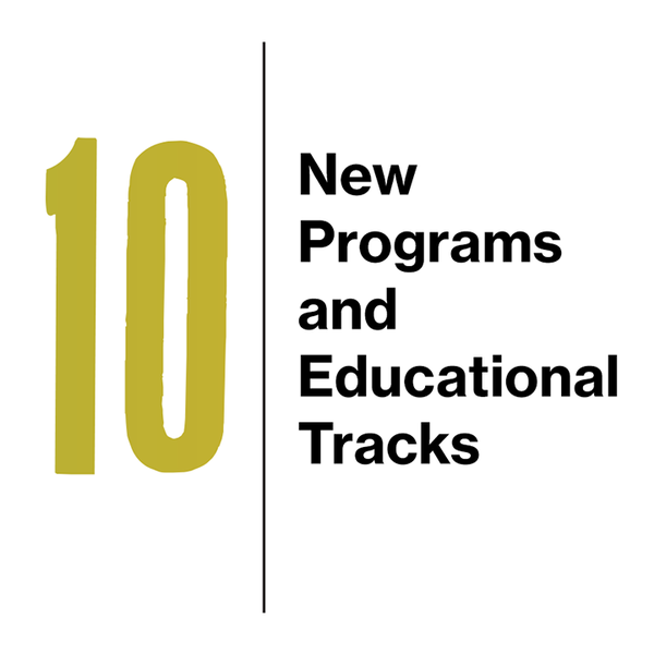 graphic depicting 10 new programs and educational tracks