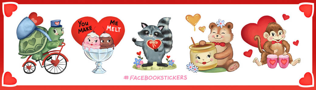 Facebook stickers designed by Noel Ill