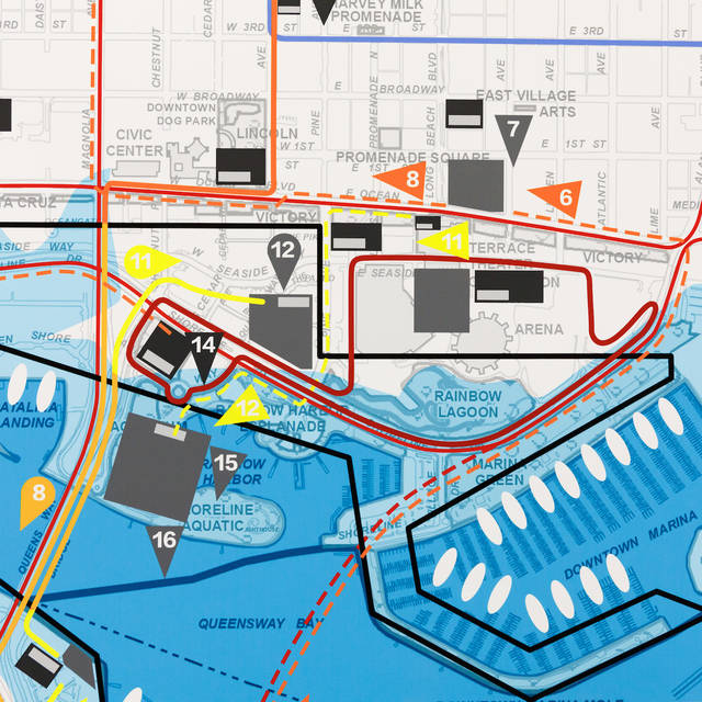 a detailed map of a bay