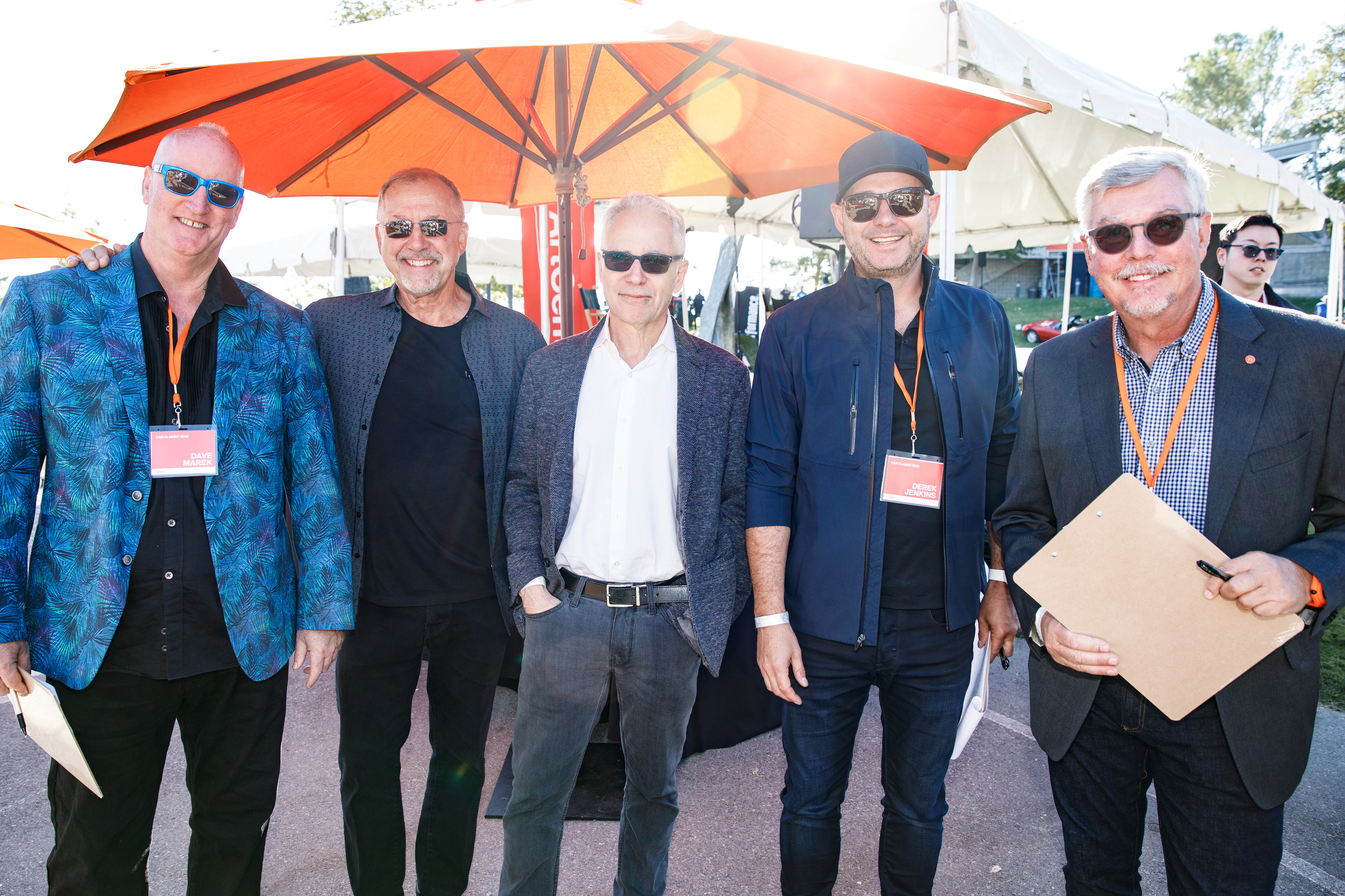 Alumni automotive designers with Stewart Reed and Lorne Buchman at Car Classic 2019.