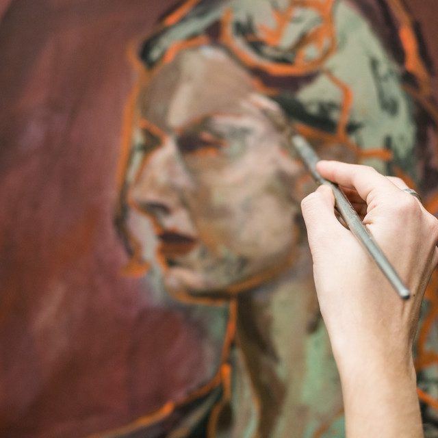 hand painting portrait of a woman