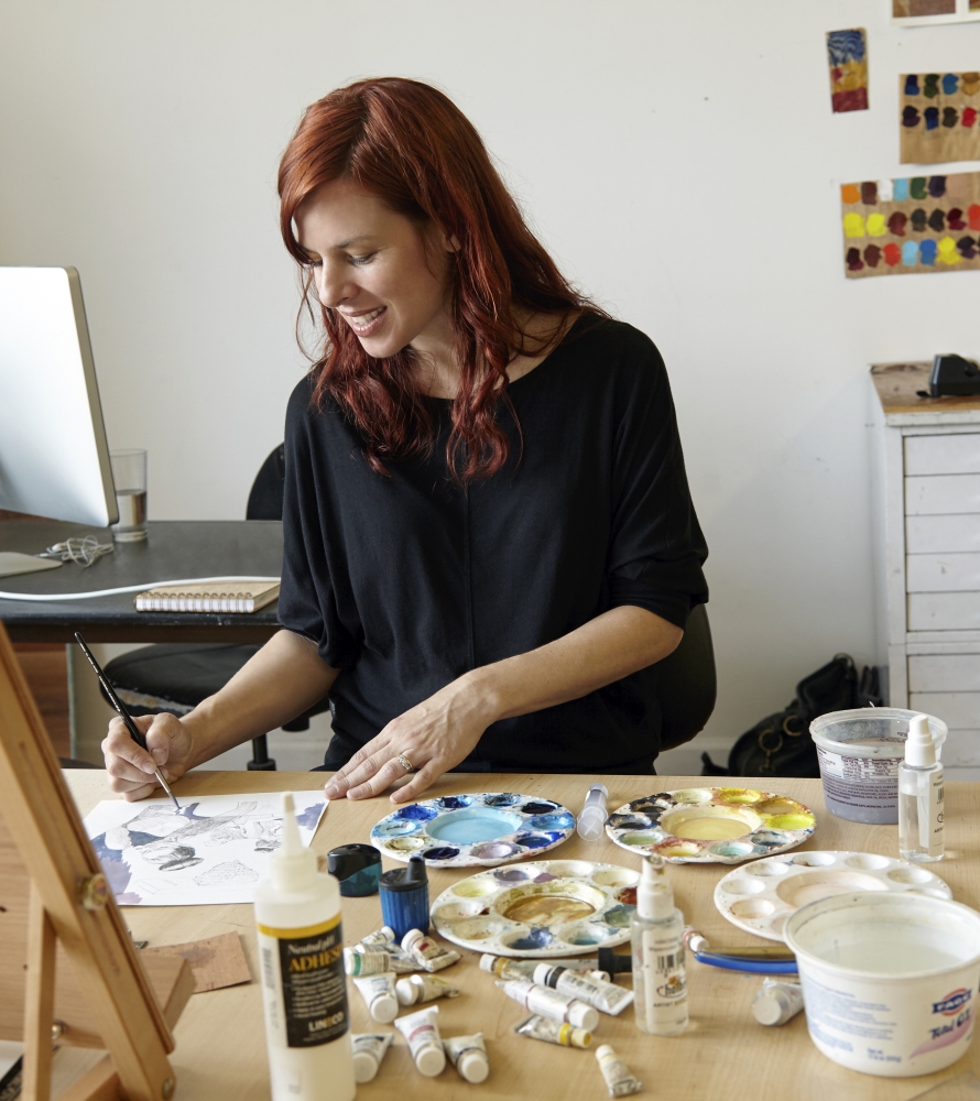 Alison Elizabeth Taylor, at work in her studio (Photo by Vincent Dilio)