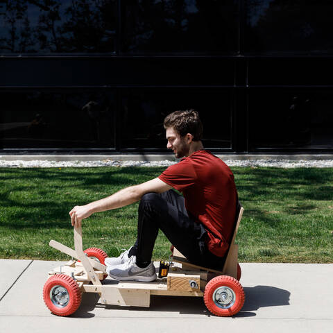 wooden go-cart