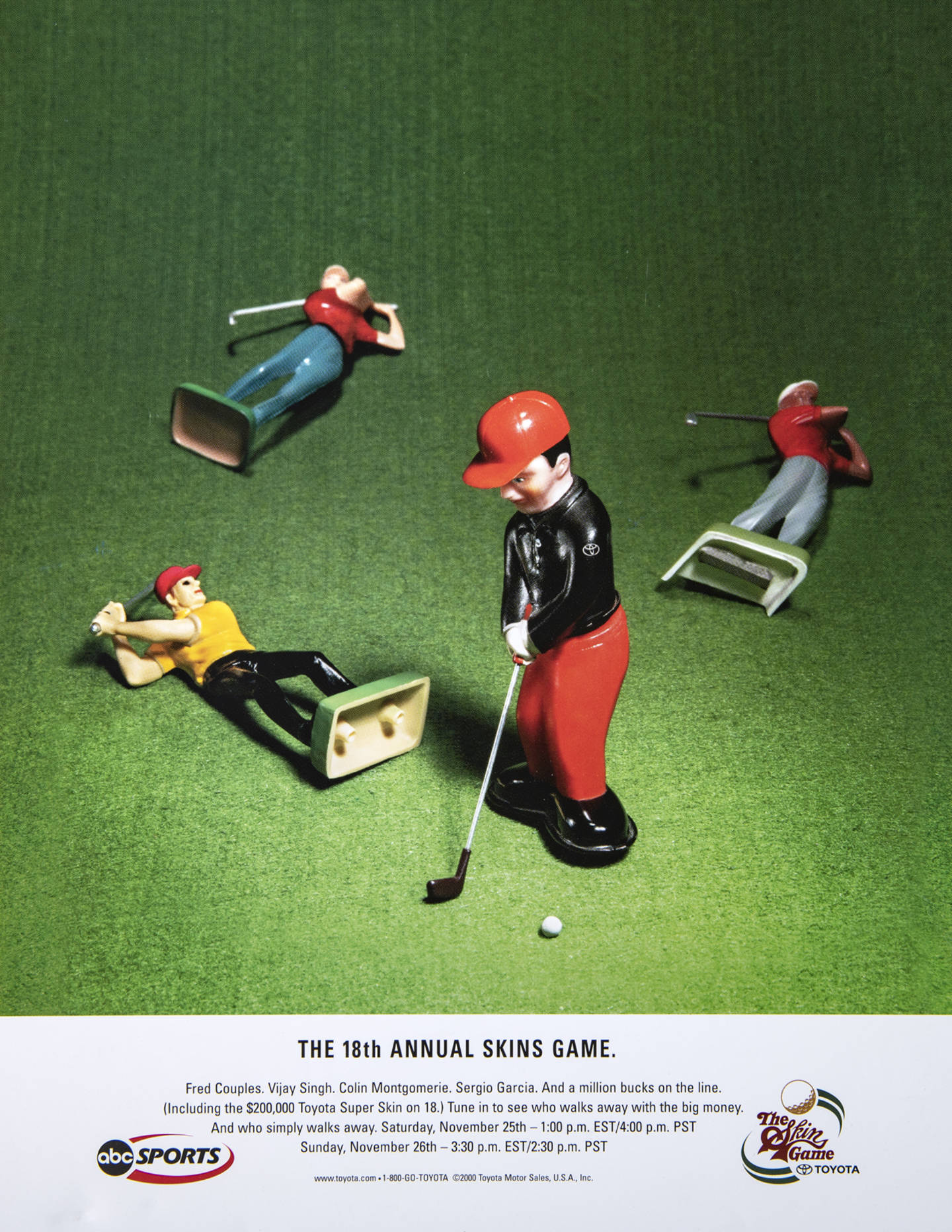 A+2000+print+advertisement+for+ABC+Sports+and+the+18th+annual+Skins+Game%2C+by+alumnus+Bob+Matsumoto+%28BFA+63+Advertising%29.+Image+courtesy+of+Matsumoto.