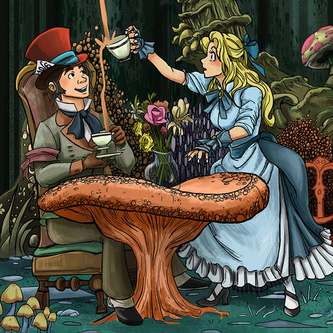 /Mad Hatter Tea Party illustration by Benjamin Vivas Jr.