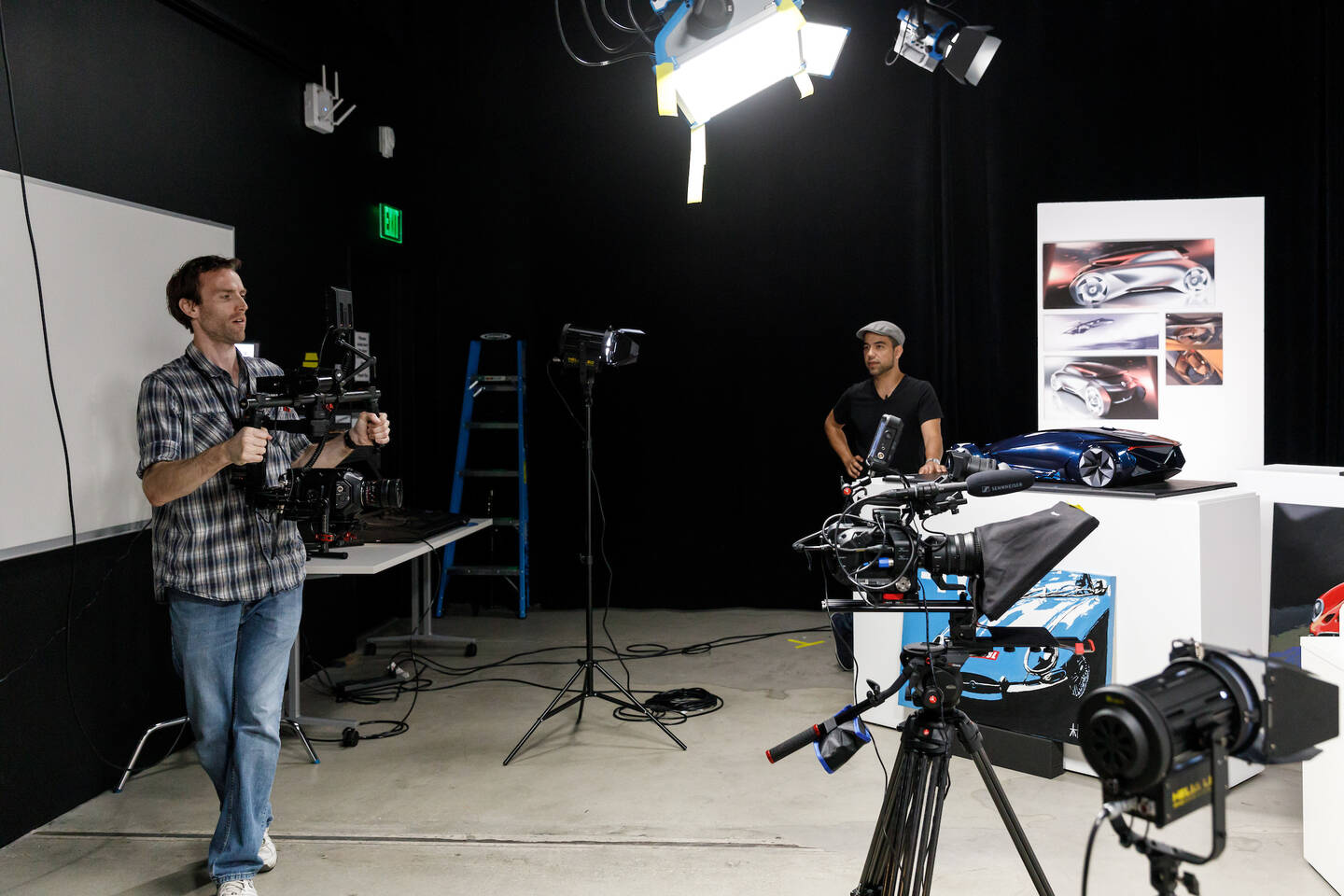 Behind+the+scenes+of+the+inaugural+shoot+for+online+learning+with+Transportation+Design+faculty+Le%C3%B3n+Paz.