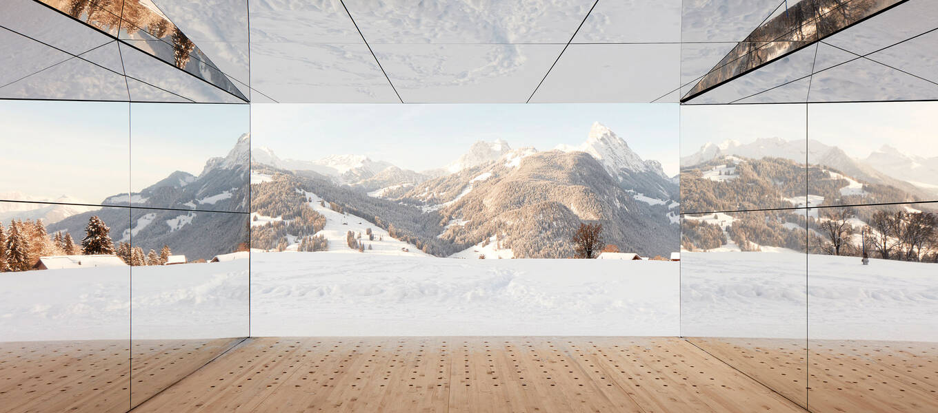 Mirage Gstaad, 2019. Installation in Gstaad, Switzerland. Photo: Torvioll Jashari. Image courtesy of the artist.