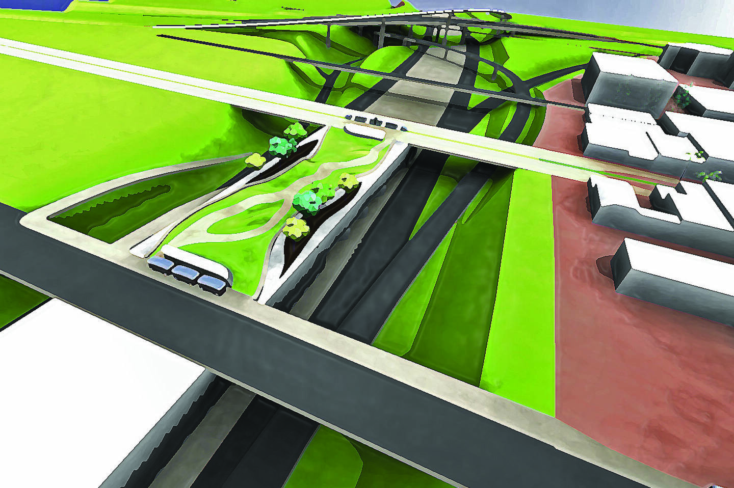Designing+for+a+transportation+system+that+accounts+for+the+needs+of+Old+Town+Pasadena%2C+which+include+massive+freeway+traffic%2C+parking+congestion+and+pedestrian+traffic+with+historically+poor+transit+use%2C+the+highway+median+is+ground+zero+for+a+multimodal+transit+hub%2C+rooftop+park+and+freeway-accessible+parking.+This+intervention+mitigates+traffic+volume+enough+to+close+the+main+thoroughfare+to+car+traffic.+