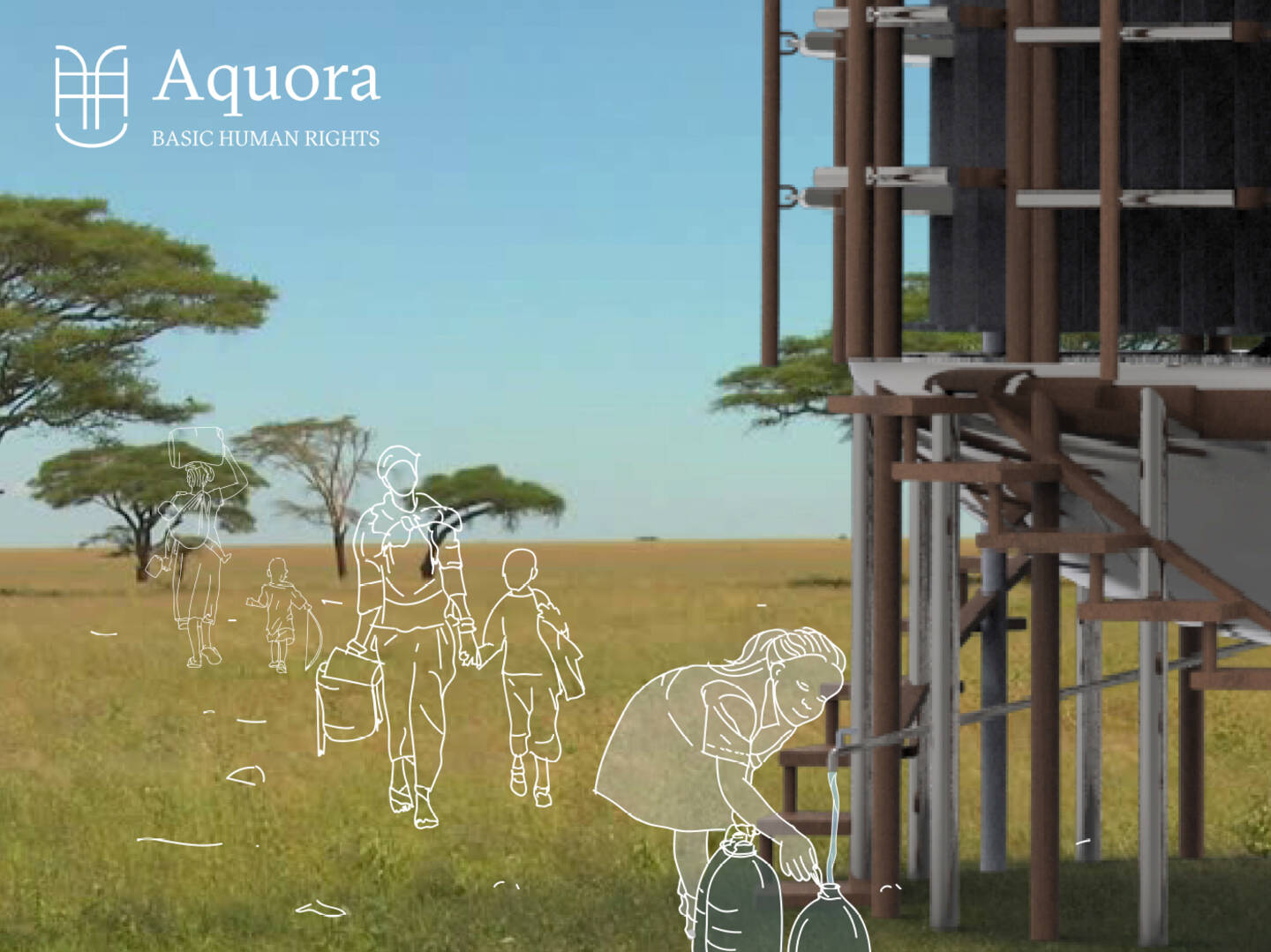 A+water+harvesting+system+capable+of+providing+water+to+communities+experiencing+climate-related+water+scarcity.+This+bio-inspired+and+energy-efficient+Aquora+tower+concept+collects+and+stores+200-350+liters+of+water+per+day+for+local+use.