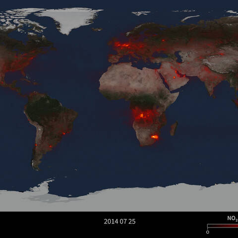 Major+sources+of+the+pollutant+nitrogen+dioxide+include+industrial+emissions%2C+automobile+traffic%2C+forest+and+brush+fires%2C+microbiological+soil+emissions%2C+lightning%2C+and+aircraft.+More+than+half+of+the+total+nitrogen+dioxide+emissions+on+Earth+are+estimated+to+be+created+by+people%2C+mainly+from+the+burning+of+fossil+fuels+for+energy+production%2C+transportation%2C+and+industrial+activities.+Nitrogen+dioxide+has+a+relatively+short+lifetime+%28about+a+day%29+and+is+therefore+concentrated+near+its+sources.+2013%E2%80%932014.