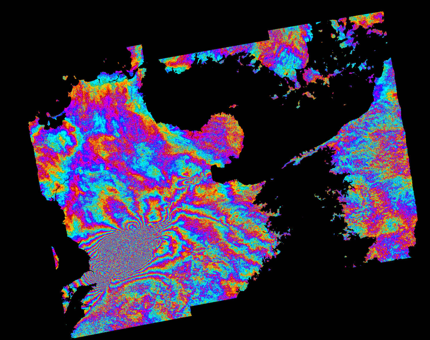 This+interferogram+shows+how+the+ground+moved+as+a+result+of+the+two+strong+earthquakes+that+struck+the+city+of+Kumamoto%2C+on+the+Japanese+island+of+Kyushu%2C+on+April+14%E2%80%9315%2C+2016.+The+earthquakes+killed+at+least+fifty+people+and+injured+about+three+thousand+others+in+total.+Severe+damage+occurred+in+Kumamoto+and+%C5%8Cita+Prefectures%2C+with+numerous+structures+collapsing+and+catching+fire.+More+than+forty-four+thousand+people+were+evacuated+from+their+homes+due+to+the+disaster.+The+image+was+generated+automatically+on+the+Geohazards+Exploitation+Platform%2C+which+gives+users+direct+access+to+large+Earth-observation+data+sets+for+areas+at+risk+of+earthquakes+or+volcanic+activity.+May+12%2C+2016.