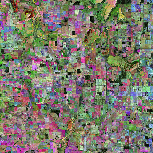 The+Wheatbelt+region+of+western+Australia+is+an+inland+agricultural+area.+Wheat+was+the+main+agricultural+product+in+Australia%E2%80%99s+early+history.+Wheatbelt+areas+are+usually+arid%2C+making+agriculture+largely+reliant+on+rainfall+and+irrigation.+Covering+an+area+of+around+160%2C000+square+kilometers+%2862%2C000+square+miles%29%2C+the+region+has+an+estimated+population+of+only+around+seventy-five+thousand+residents.+Western+Australia%E2%80%99s+climate+has+changed+over+recent+decades%2C+with+significant+reductions+in+rainfall+during+the+growing+season.+The+photograph+combines+three+separate+near-infrared+images%E2%80%94one+in+red%2C+one+in+green%2C+and+one+in+blue.+They+vary+because+of+the+stage+of+the+growth+of+crops.+May+2019%E2%80%93January+2020.