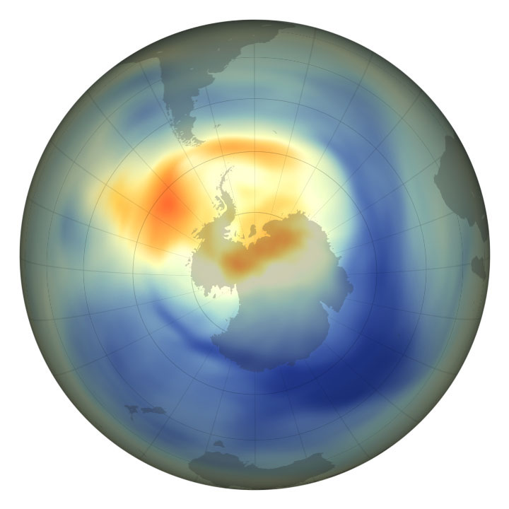 An image of earth; Ozone is a highly reactive molecule composed of three oxygen atoms that occurs naturally in small amounts. Roughly seven to twenty-five miles above Earth’s surface, the ozone layer is a sun screen, shielding the planet from potentially harmful ultraviolet radiation. 