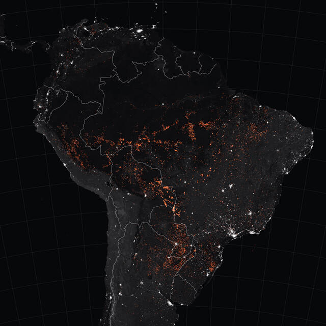 The+Brazilian+rain+forest+was+losing+more+than+20%2C000+square+kilometers+%288%2C000+square+miles%29+per+year%2C+an+area+nearly+the+size+of+New+Jersey.+In+2004%2C+following+several+years+of+rapid+deforestation%2C+public+pressure+turned+the+tide.+The+Brazilian+government+created+a+large+network+of+national+and+state+parks%2C+established+protected+territories+for+indigenous+groups%2C+empowered+environmental+enforcement+agencies%2C+and+strengthened+satellite+monitoring+systems.+Within+a+few+years%2C+large-scale+deforestation+dropped+by+roughly+50+percent.+The+turnaround+was+heralded+as+one+of+the+world%E2%80%99s+most+dramatic+environmental+success+stories.+Sadly+2019+has+been+different%2C+as+you+can+see+in+this+image.+