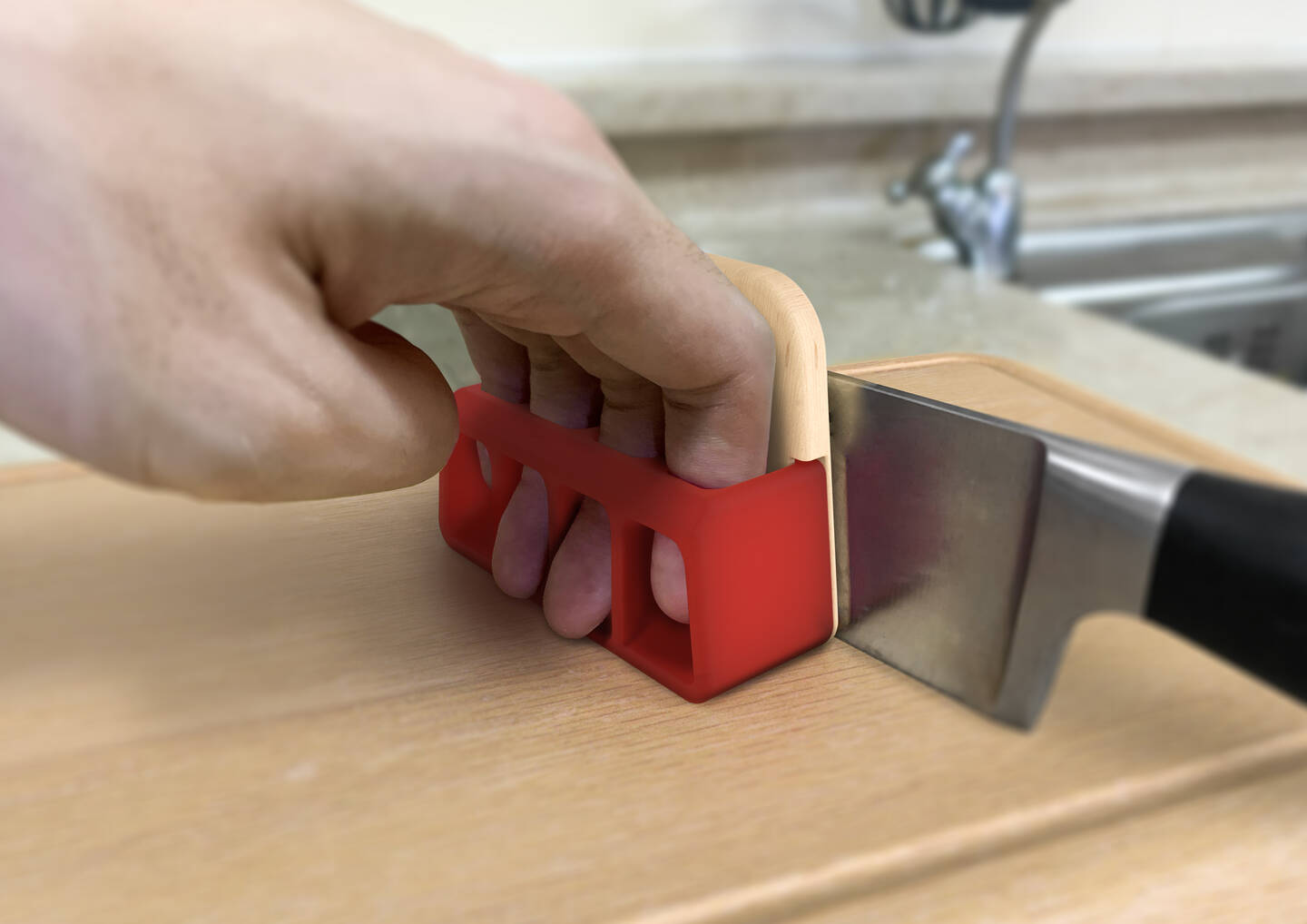 %3Cb%3EProgram%3A%3C%2Fb%3E+Product+Design%3C%2Fbr%3E%3Cb%3EProject+Title%3A%3C%2Fb%3E+Knife+cutting+tool+for+the+visually+impaired%3C%2Fbr%3E%3Cb%3EClass%3A%3C%2Fb%3E+Product+Design+3%3C%2Fb%3E%3Cbr%3E%3Cb%3EInstructor%3A%3C%2Fb%3E+Jini+Zopf+and+Andy+Lin%3Cbr%3E%3Cb%3EDescription%3A%3C%2Fb%3E+This+kitchen+knife+assistant+product+is+designed+for+those+who+are+blind+to+help+adapt+easily+and+safely+to+the+cutting+environment.