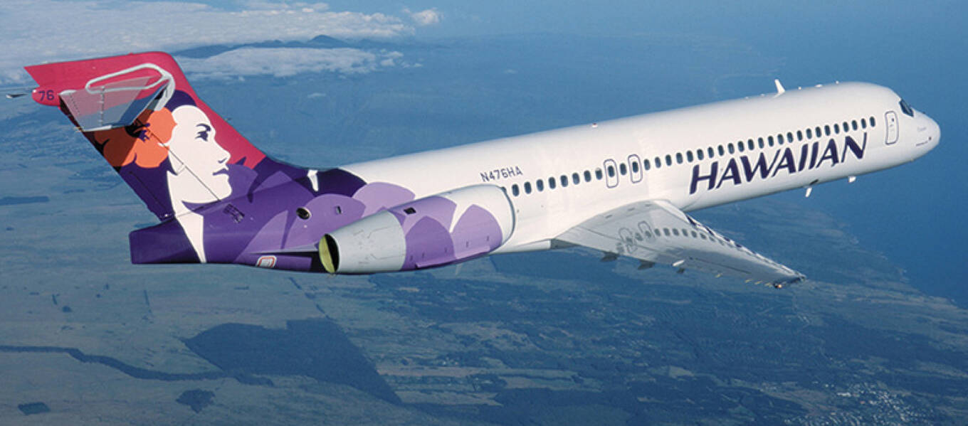 Hawaiian Airlines logo on plane
