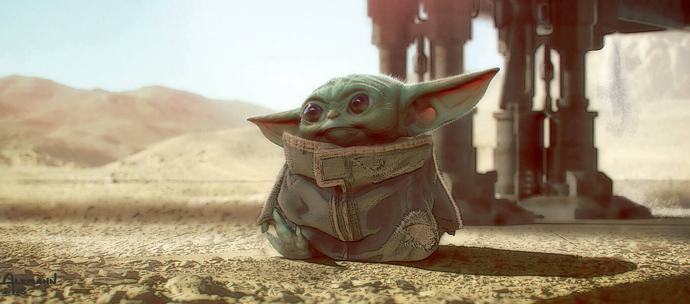 Concept for The Child (Baby Yoda / Grogu) by Christian Alzmann, from season one of The Mandalorian