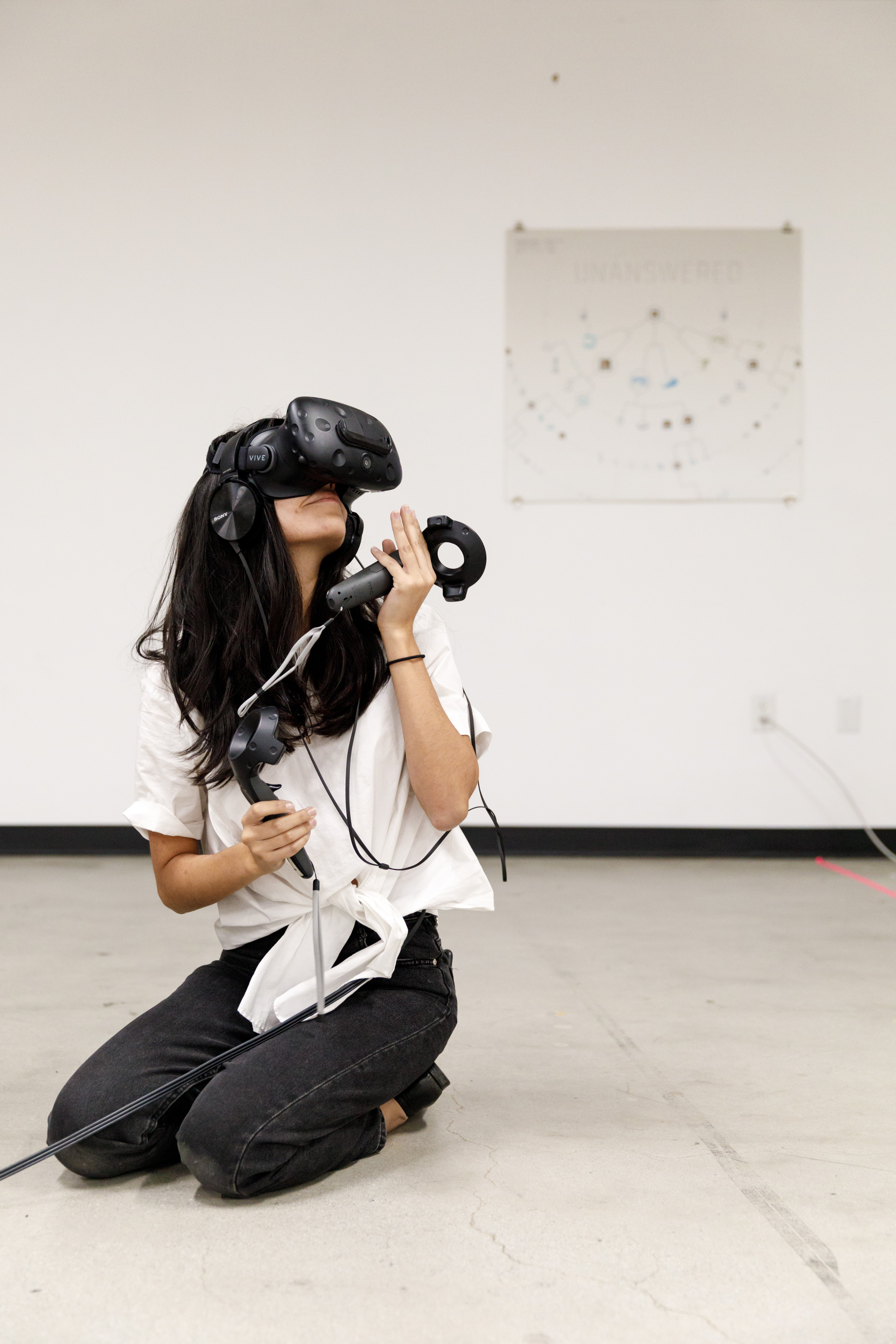 Photo of a virtual reality student project taking place in ArtCenter