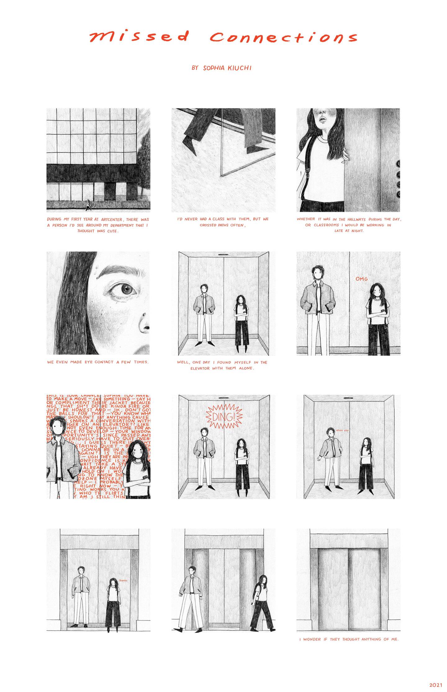 A+nine-panel+comic+about+the+artist%27s+encounter+with+their+potential+love+interest%2C+taking+place+inside+of+an+elevator.