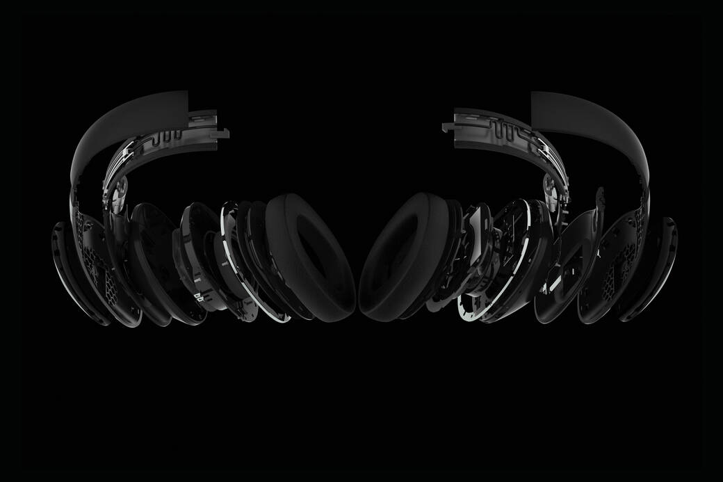 Exploded view of the Samsung Level Over headphones.