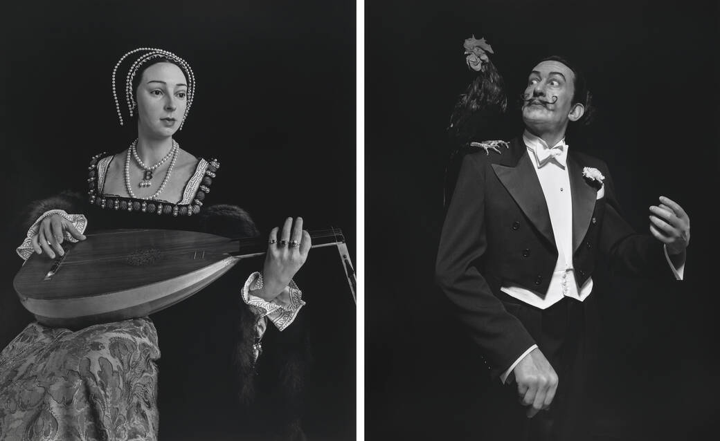 Photographs Anne Boleyn (left) and Salvador Dali (right), 1999, by Hiroshi Sugimoto.