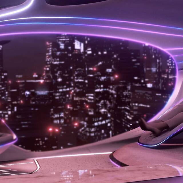interior of a futuristic vehicle by student Tom Liu