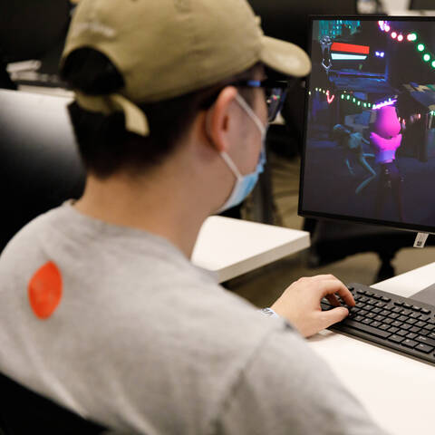 /a young man playing a game illustration