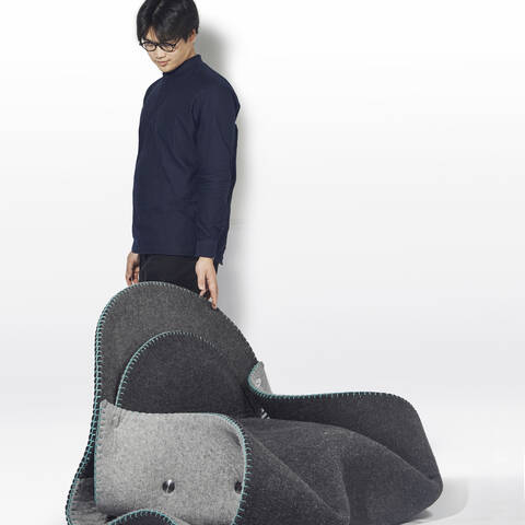 Fortune+Fold+is+derived+from+the+folding+process+of+making+dumplings+from+my+childhood.+The+form+is+folded+and+sculpted+with+one+sheet+of+felt.+It%E2%80%99s+fastened+with+six+aluminum+fasteners.+The+playful+outline+brings+an+optimistic+aura+to+the+room.