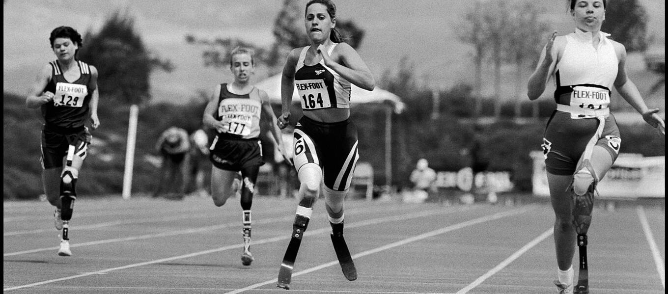 Aimee Mullins on the track