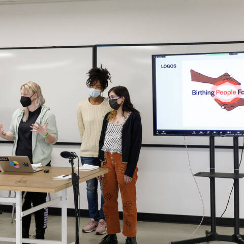 Three students present Birthing Barriers projects