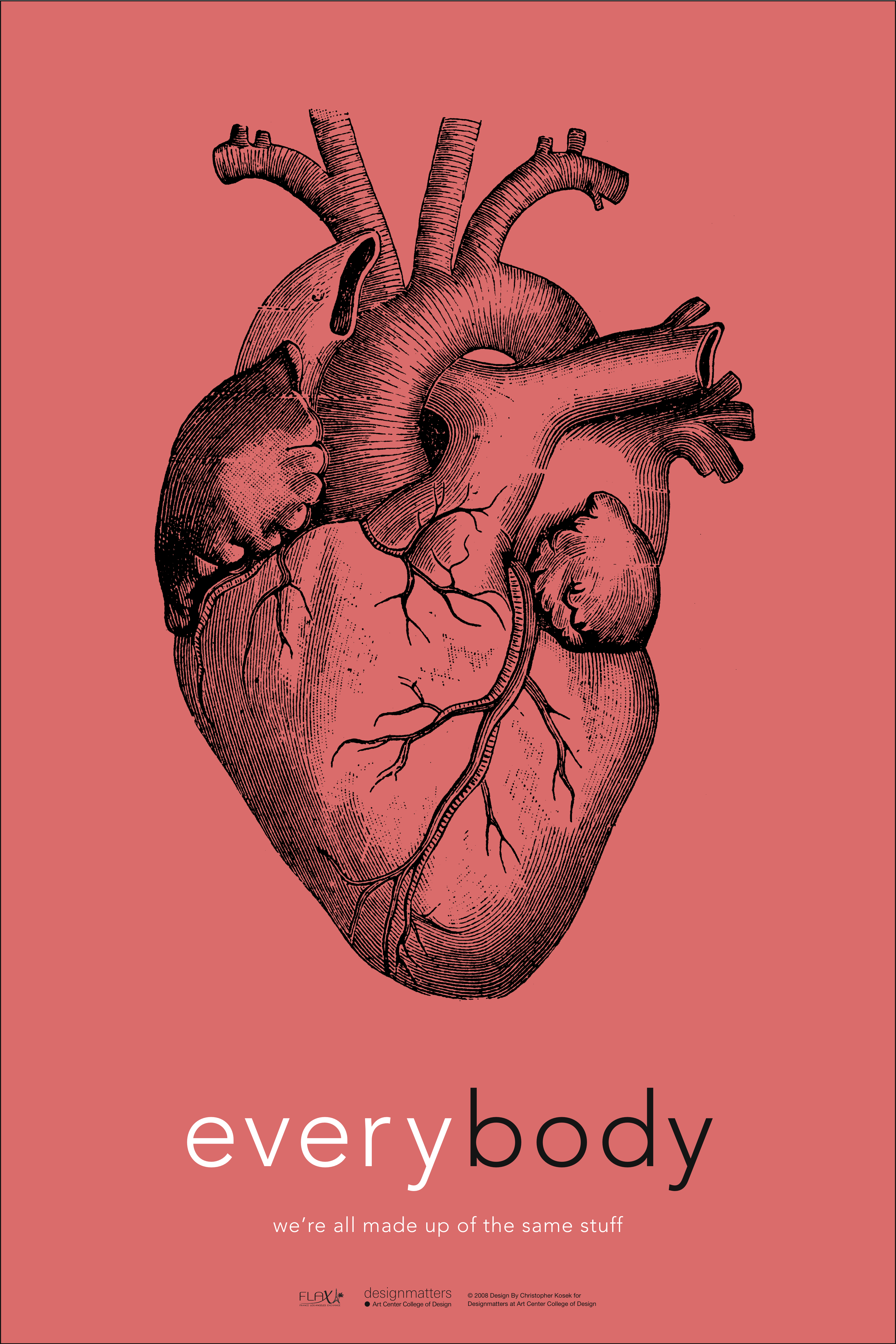pink anatomical heart poster