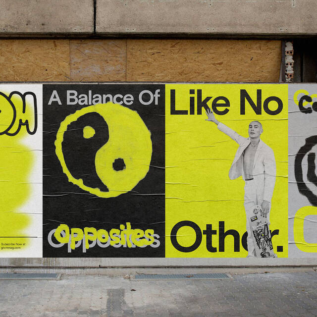 mock up of posters on a wall