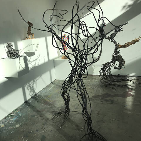 large+scale+welded+raw+steel+sculpture.+