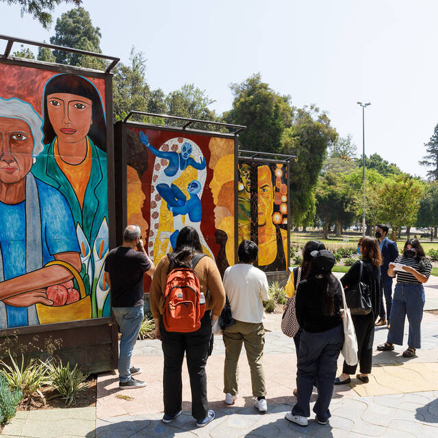 ArtCenter Designmatters students visit the The Las Memorias AIDS Monument is located in the Lincoln Park neighborhood in Los Angeles.