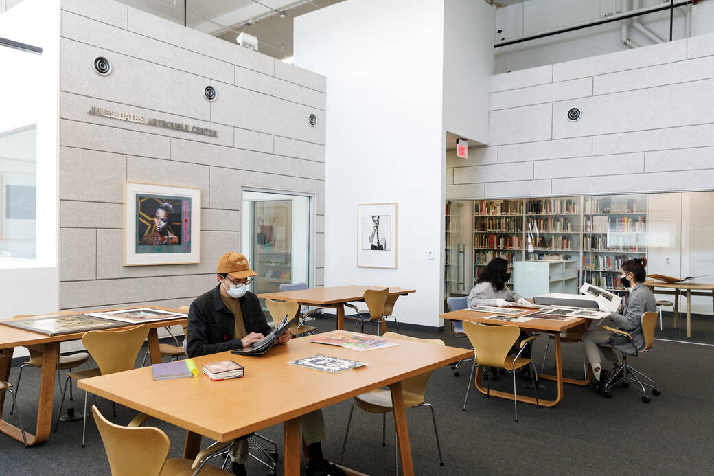 Students in ArtCenter Library