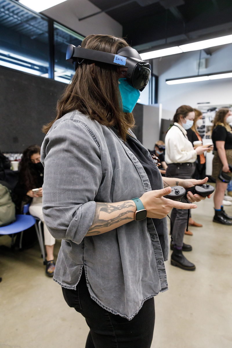 Student in VR headset