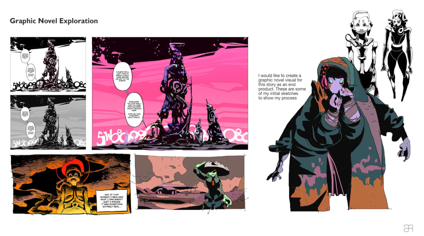 Personal+graphic+novel+project+about+a+humanoid+exploring+the+wasteland.