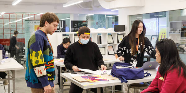 students in a design classroom