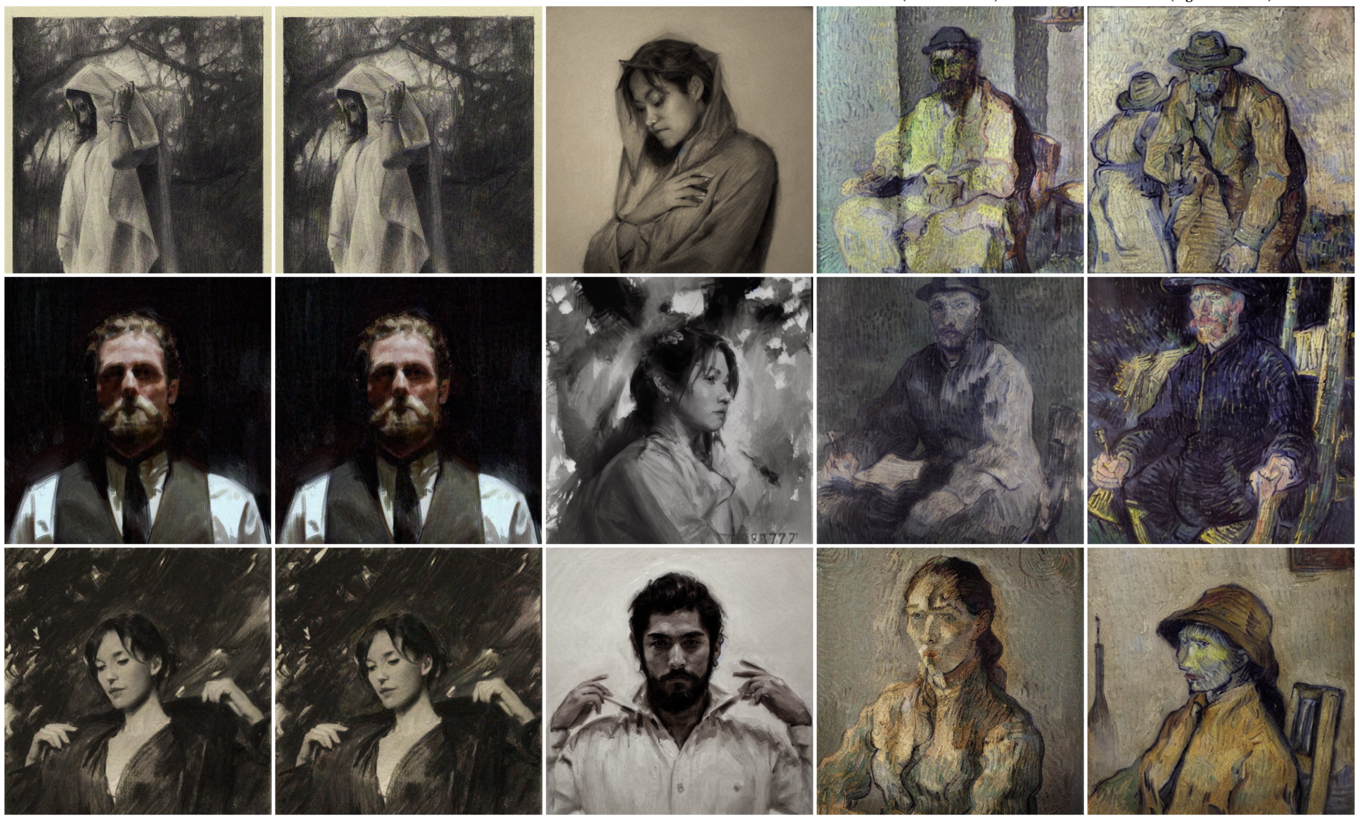 A grid of paintings shows several examples of how Glaze can cloak an artist