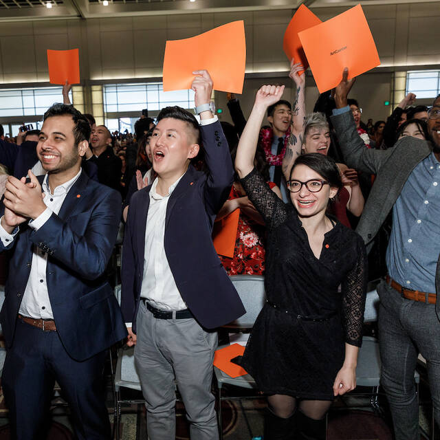 Students cheer at ArtCenter