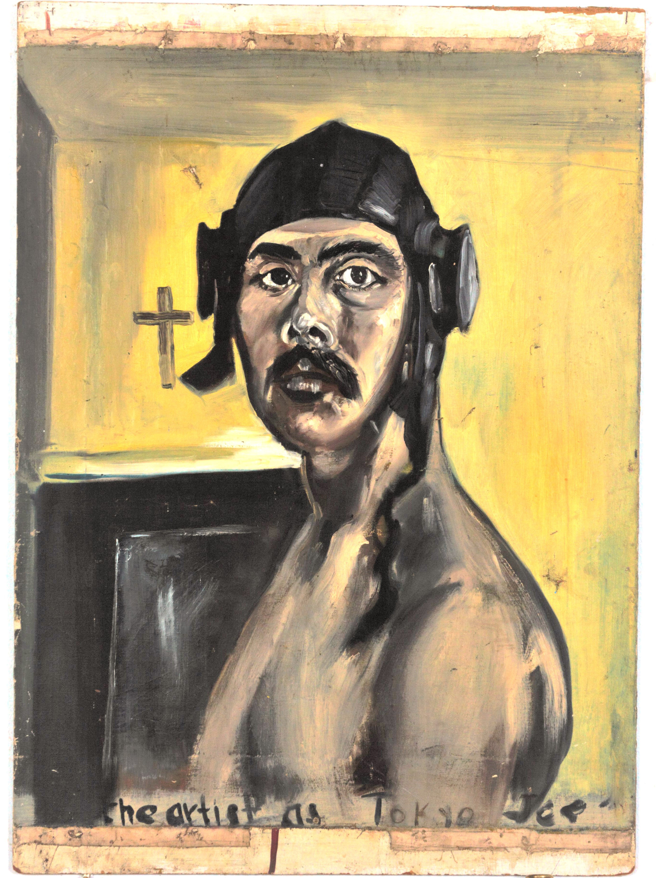 image of  Roberto Chavez, The Artist as Tokyo Joe, 1959, Oil on canvas mounted on panel, collection of the artist