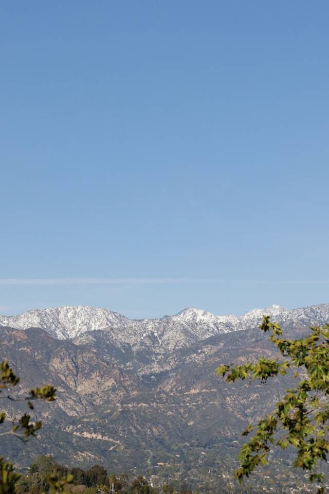 A view of the San Gabriel mountains from ArtCenter