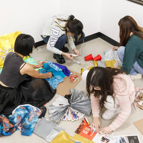 FYI students work on a fine art project